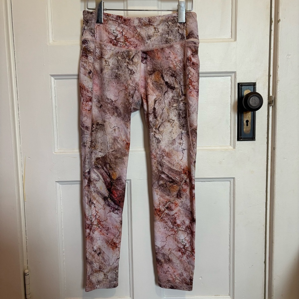 CALIA by Carrie Underwood Women's Size M Leggings Marble Pink-Brown